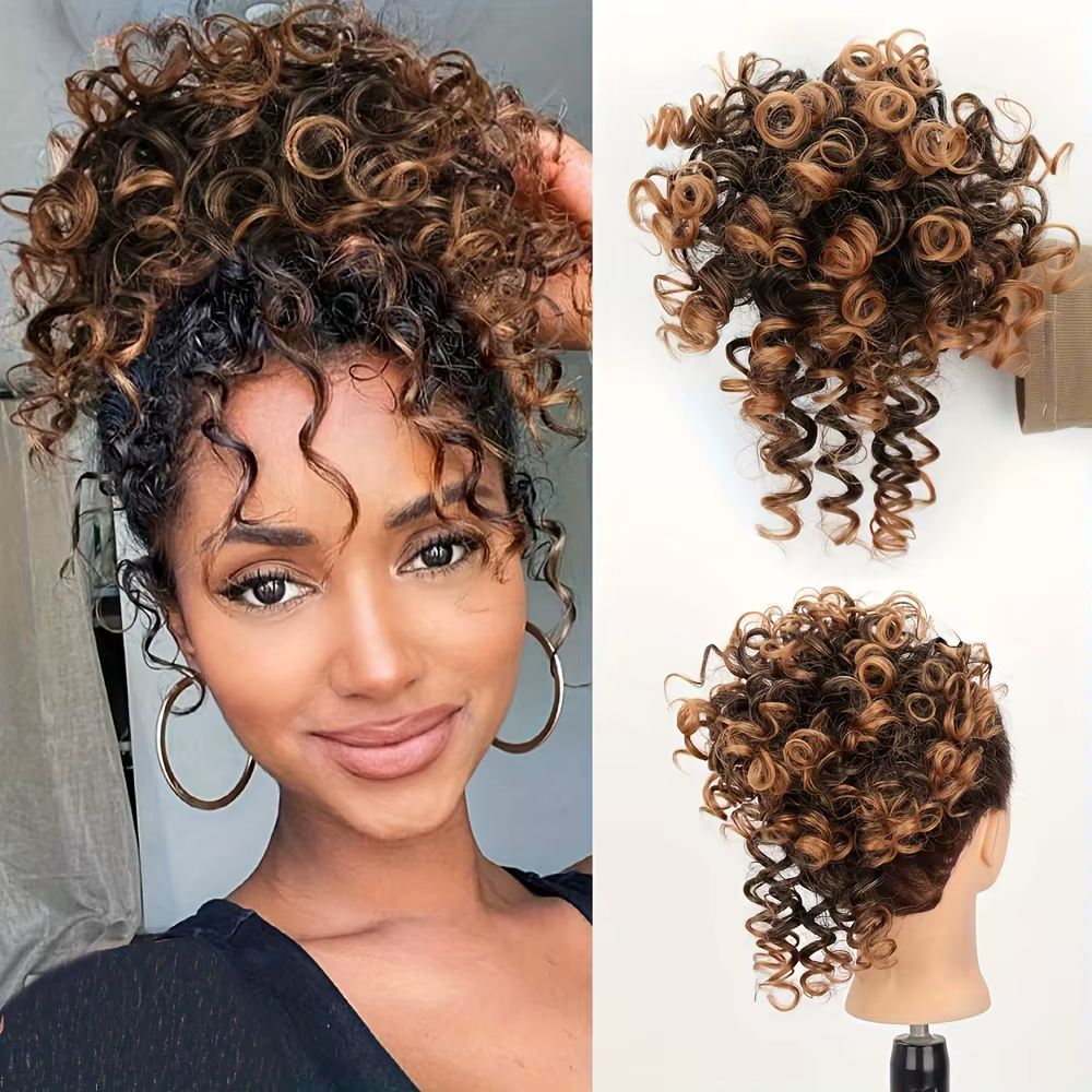 Perruque synthétique pour cheveux afro-américains