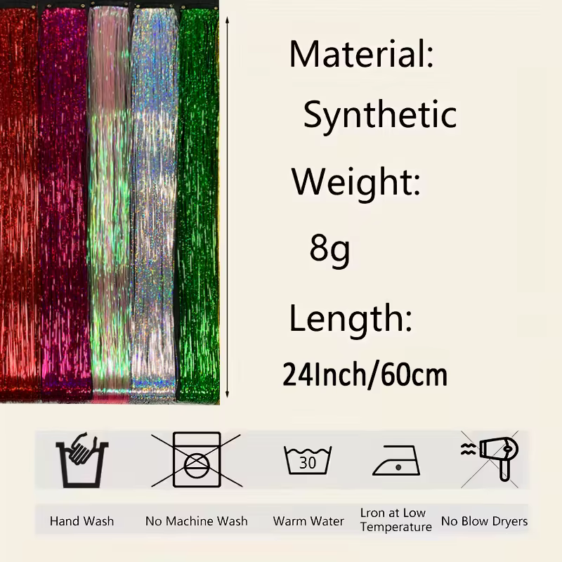 Extensions de cheveux synthétiques colorées au laser de 24 pouces
