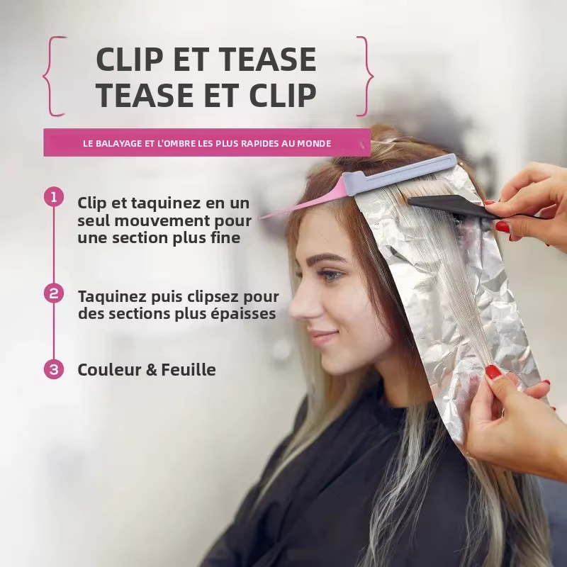 Clip de peigne de coiffure professionnel-2 en 1