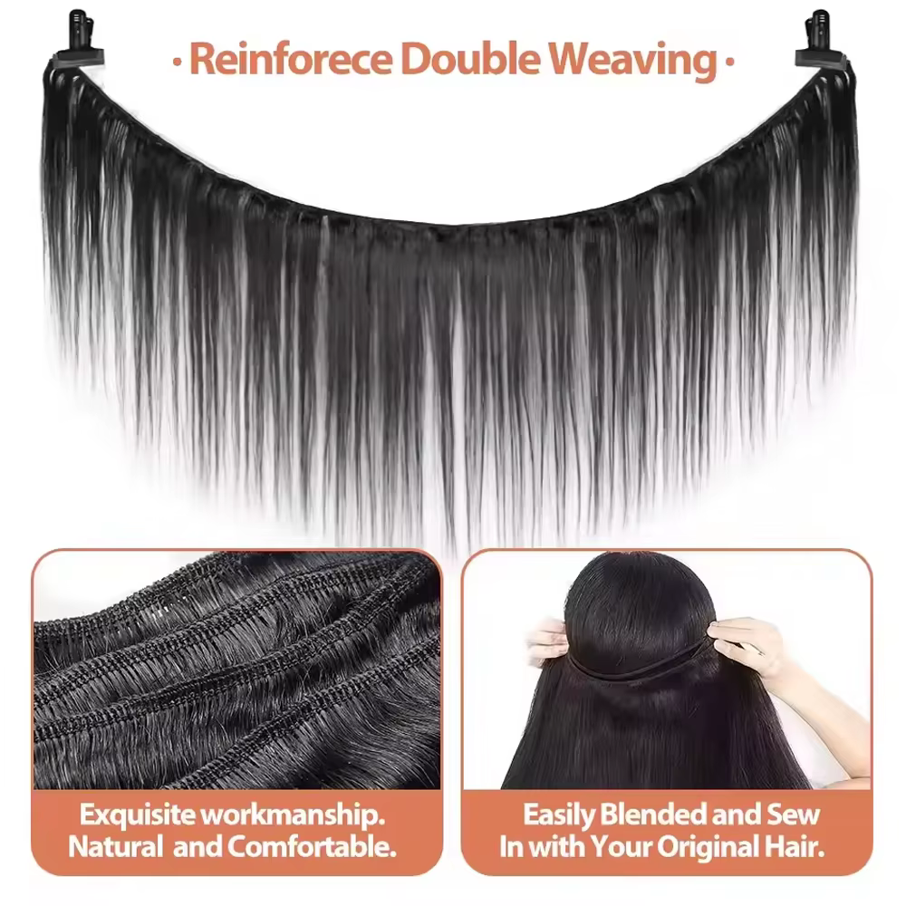 Extensions de cheveux humains brésiliens lisses vierges de 32 pouces