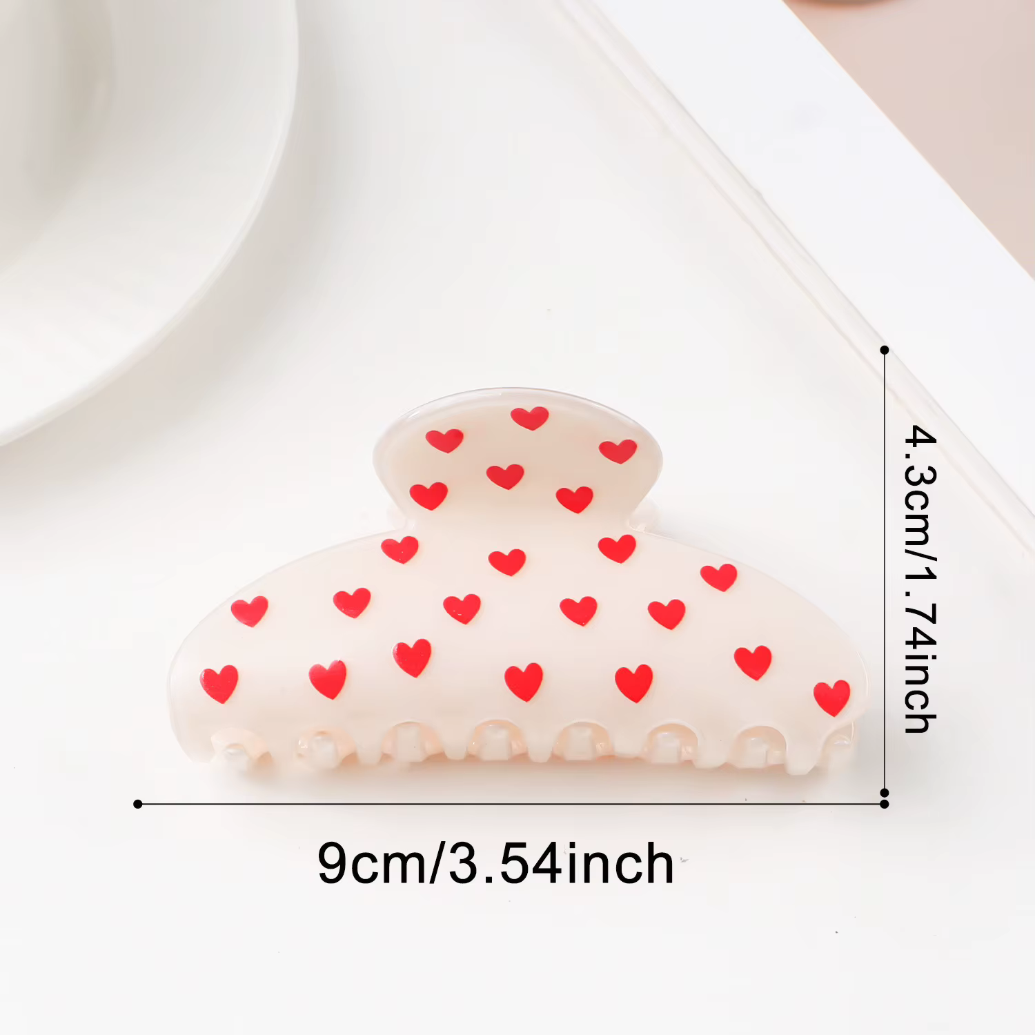 Pince à cheveux cœur Saint-Valentin pour femme