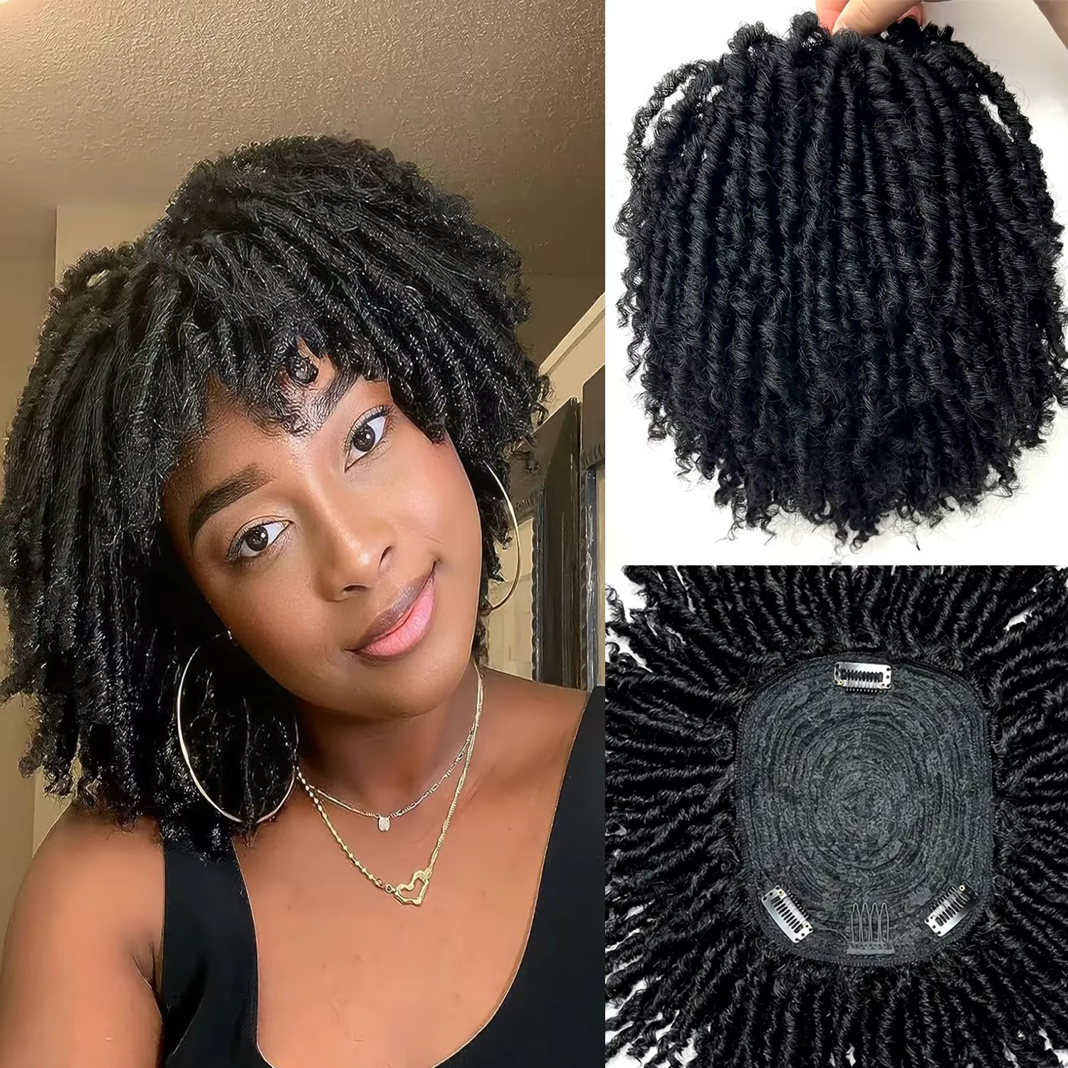 Demi-perruque tressée courte Dreadlock