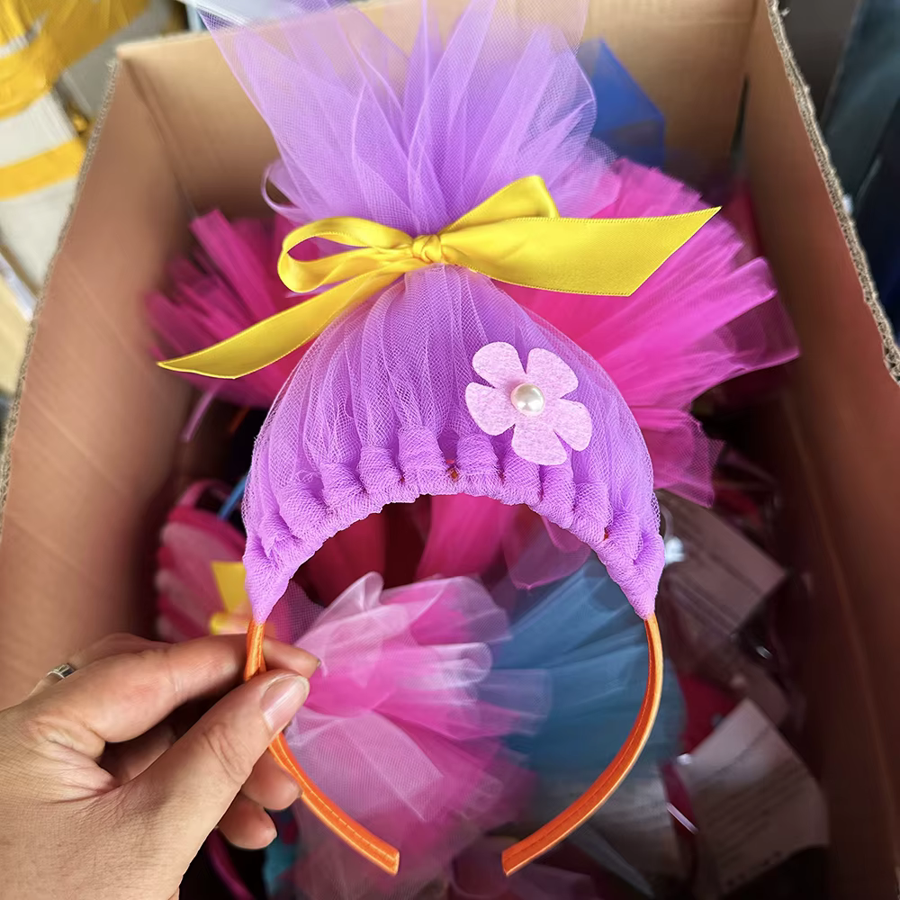 Accessoires de cheveux pour fête de princesse Poppy des Trolls