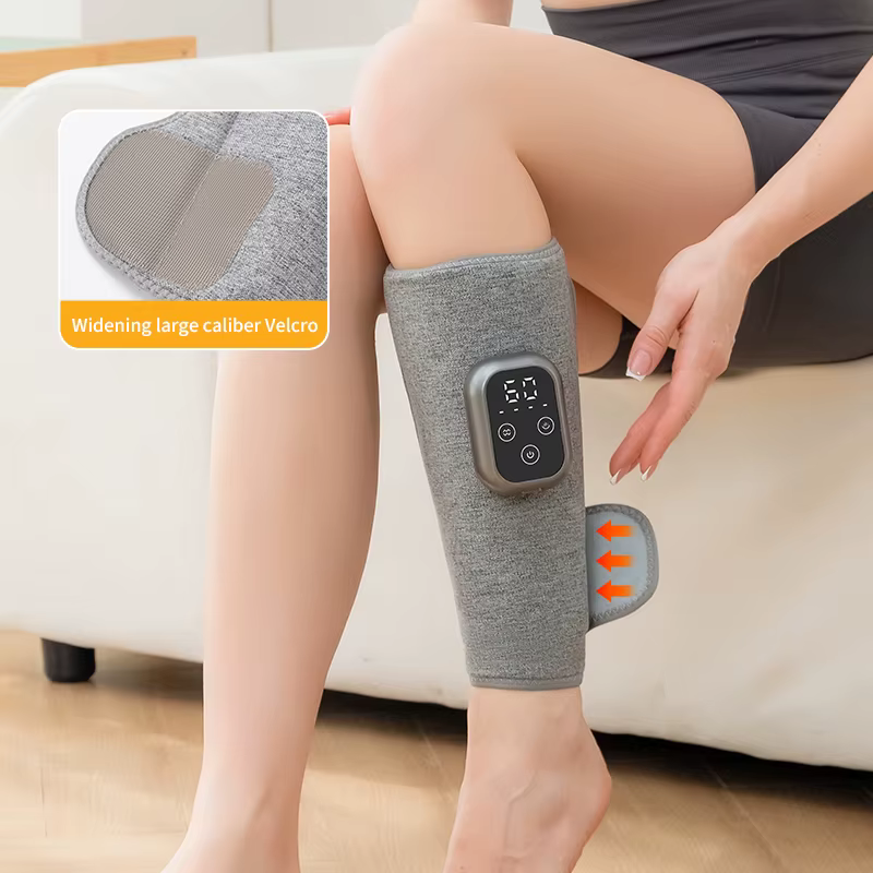 Masseur de mollets 360 ° Masseur de jambes électrique pneumatique, masseur de mollets rechargeable, 4 modes, compression d'air, compresse chaude