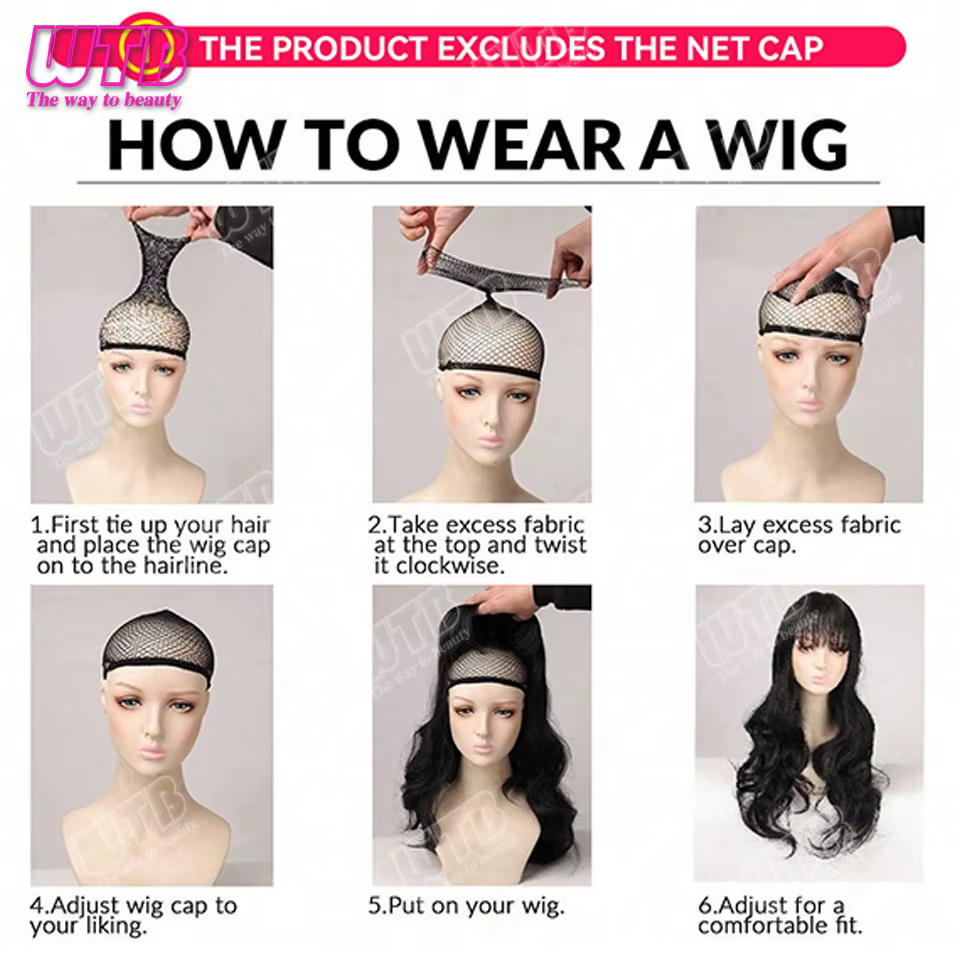 WTB Perruque synthétique Lolita dégradée avec frange droite, adaptée aux femmes et aux filles, pour les fêtes et le cosplay