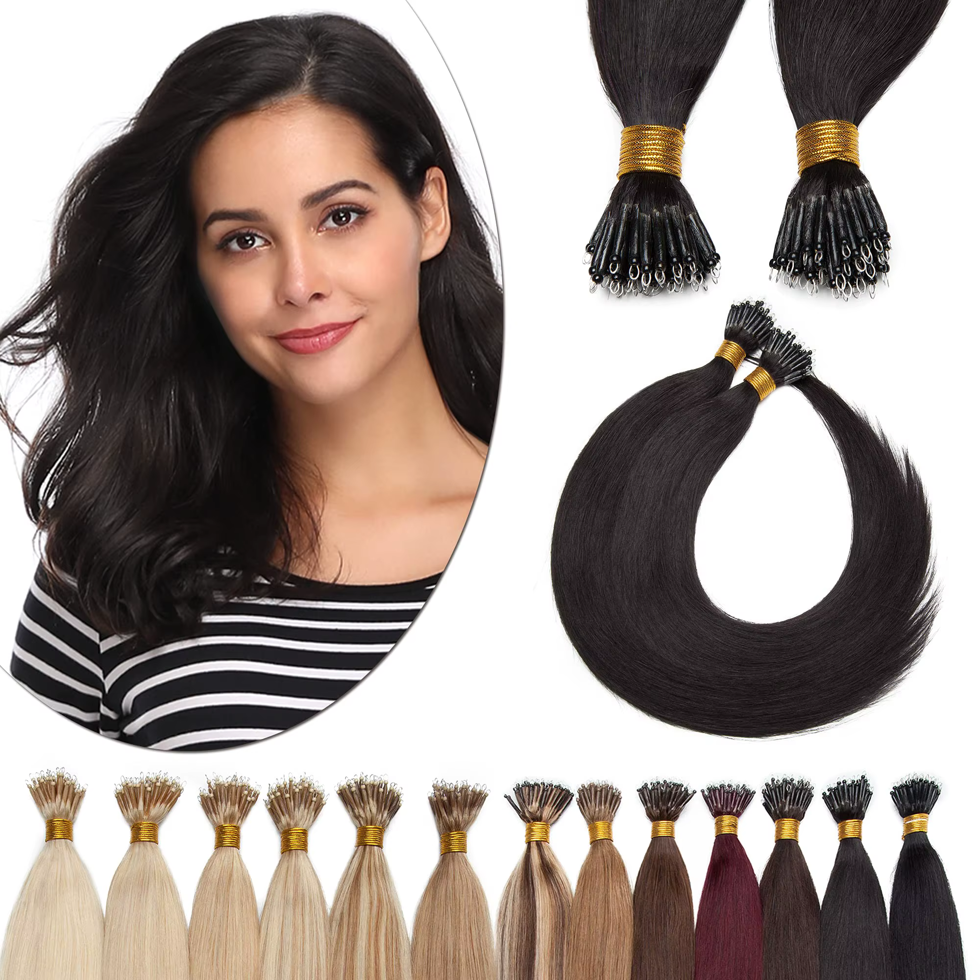 Extensions de cheveux Nano Ring 100% cheveux humains