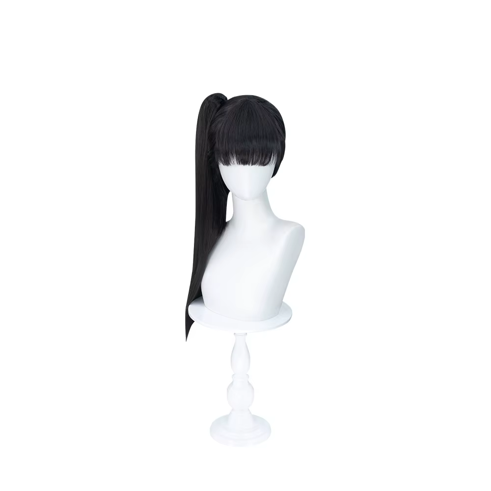 DokiDoki-Perruque cosplay noire pour femme