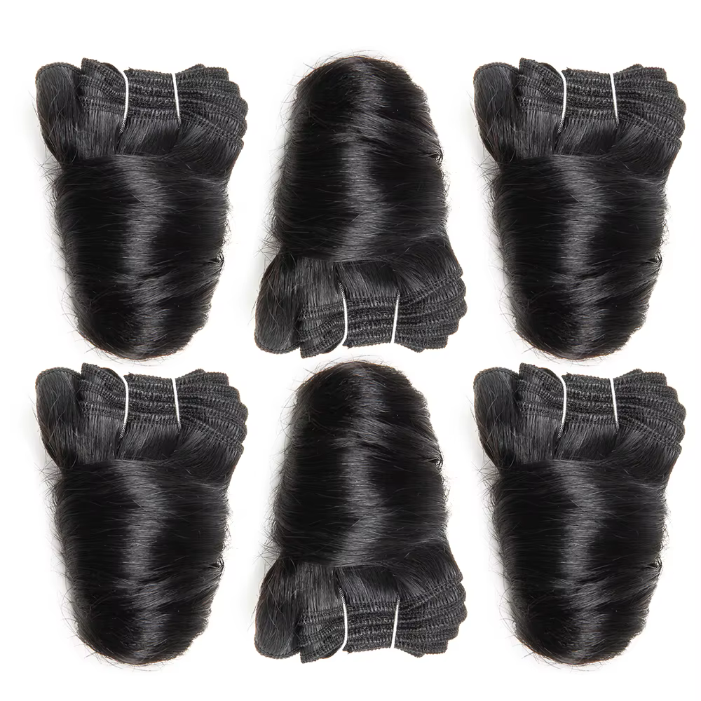 Extensions de cheveux naturels brésiliens ondulés avec closure courte 4x4 en dentelle