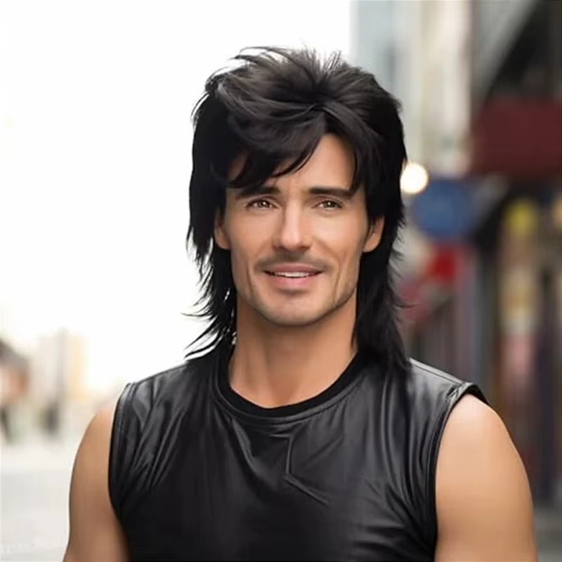 Perruque Rock Mullet pour hommes