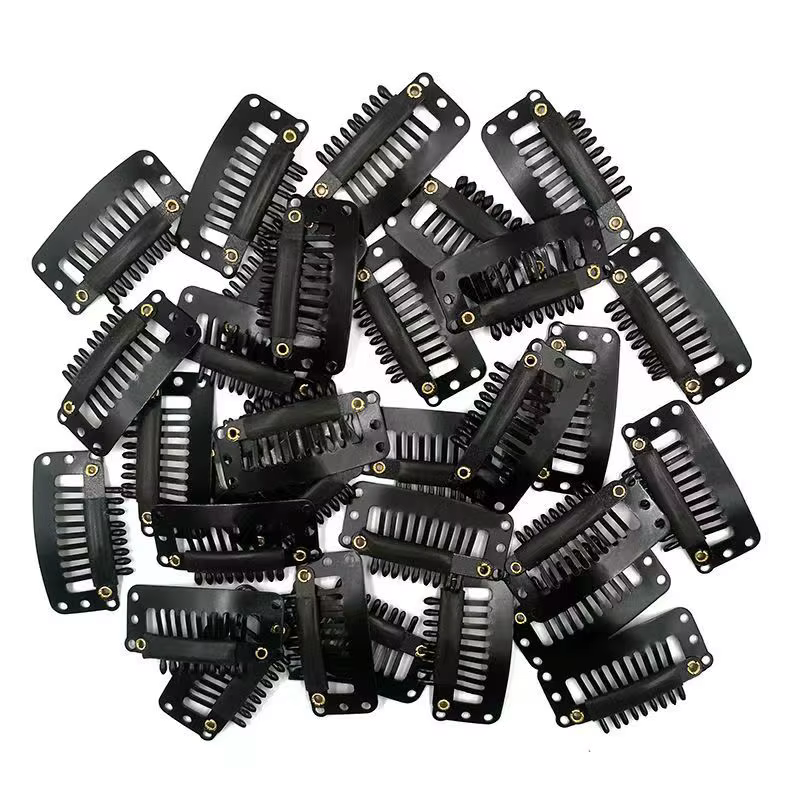 10-100 pièces Clips d'extension de cheveux outils de perruque 9 dents