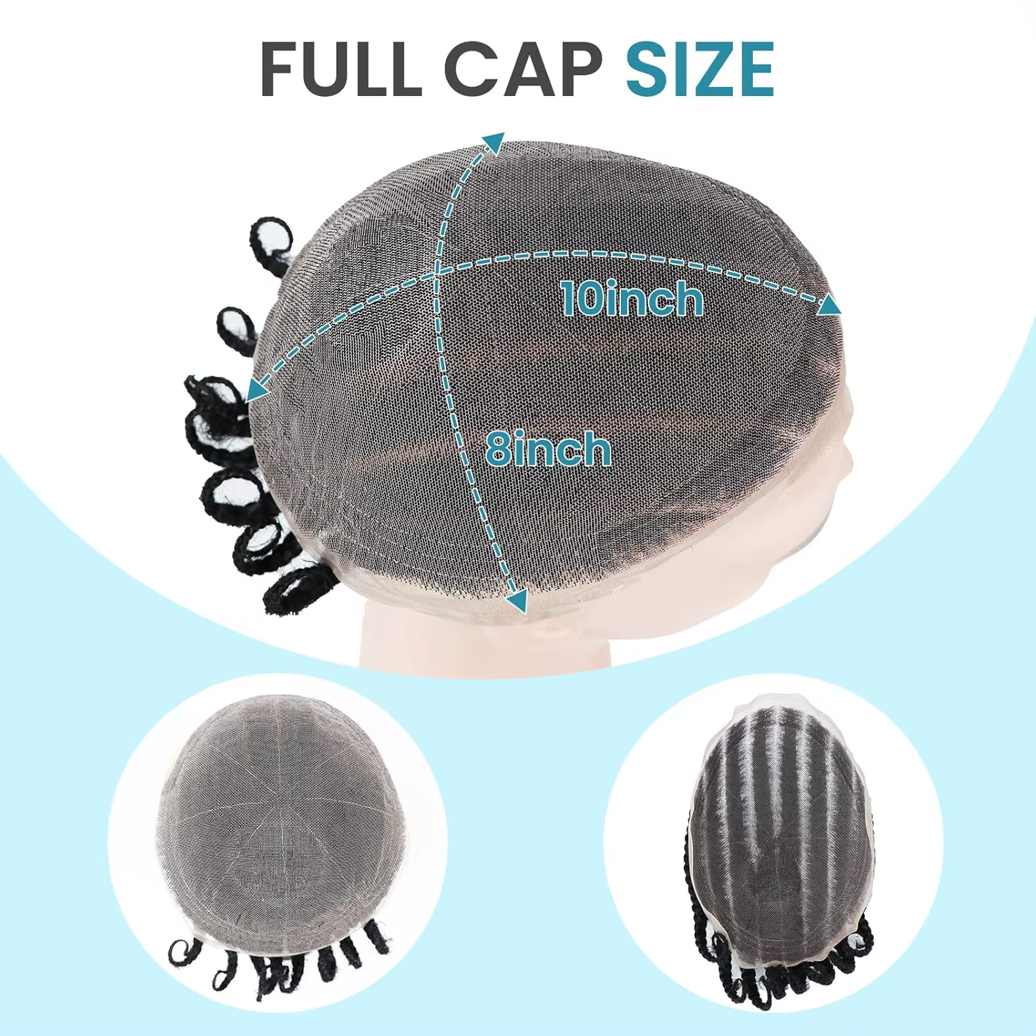 Cornrow tresses Afro toupet cheveux pour hommes 6 '' vrais