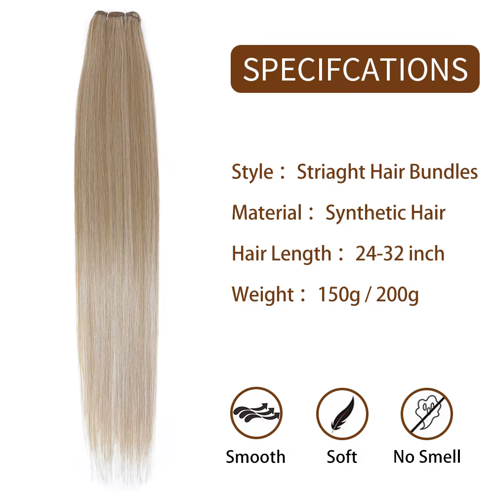 Extensions de cheveux lisses blond Piano