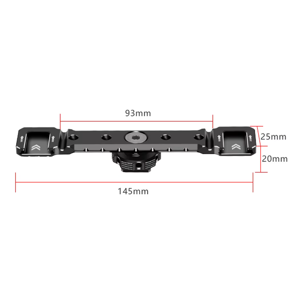 Adaptateur de plaque de barre d'extension de chaussure chaude pour les touristes, support rapide de montage de chaussure froide, support d'éclairage vidéo LED, alliage d'aluminium, microphone Sony IL