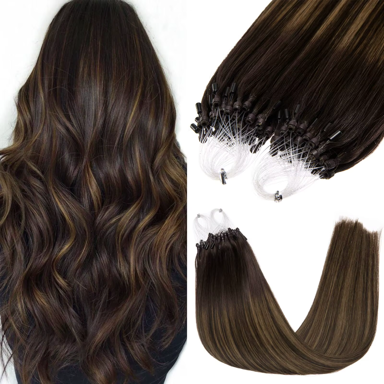 Extensions de cheveux à micro-boucles