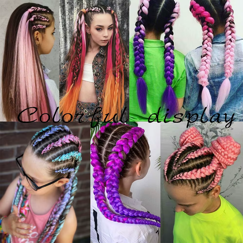 AZCalls EEN-Extensions de Tresses Synthétiques pour Enfants