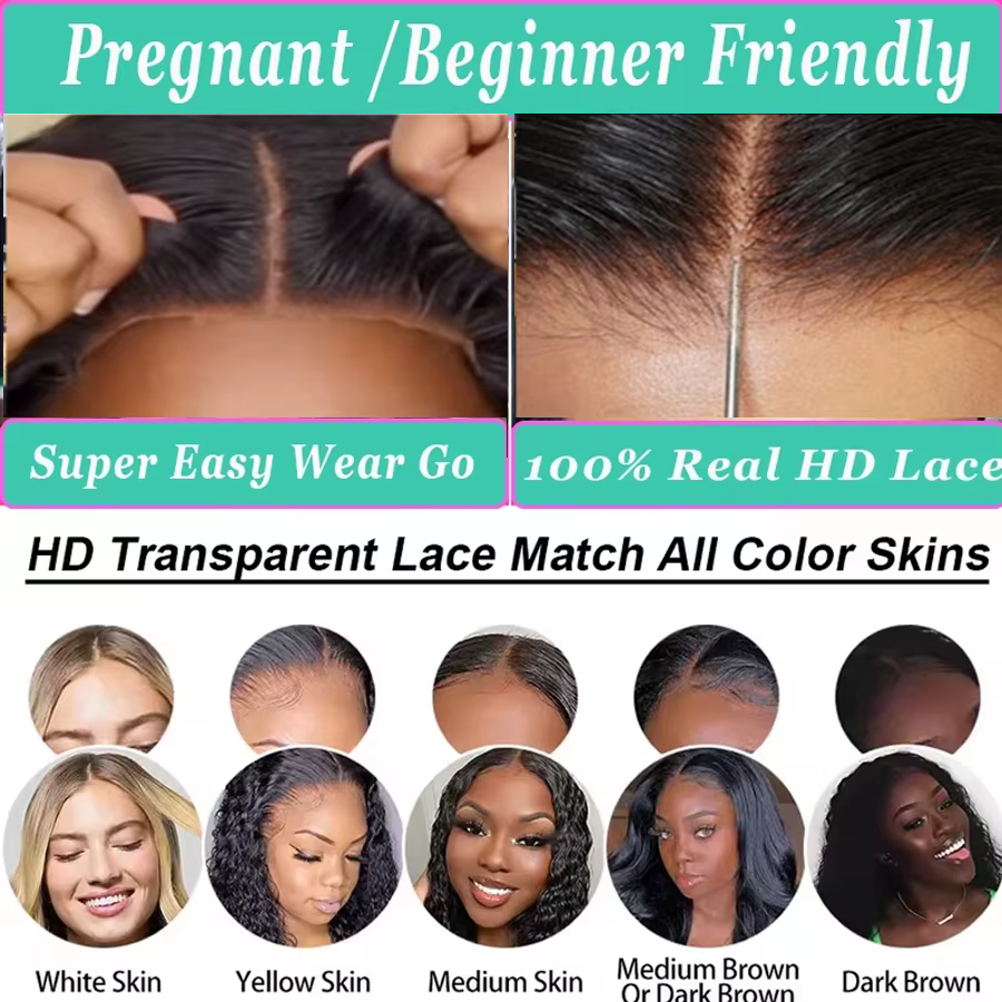 Ombre couleur mis en évidence 13x4 HD dentelle frontale perruques Blonde sans colle 5x5 porter Go HD
