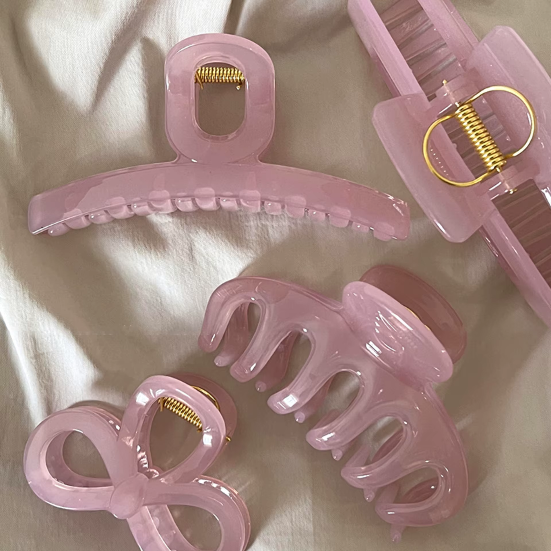 Pince à cheveux rose gelée pour fille
