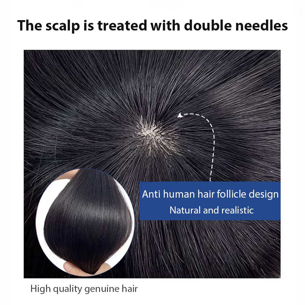 Frange à clipser pour hommes en cheveux naturels