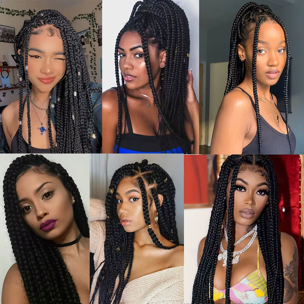 Tresses synthétiques moyennes de 18 pouces
