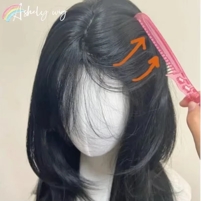 Perruque noire femme bandeau corps ondulé Rose filet à cheveux modèles en frange française haut niveau Simulation