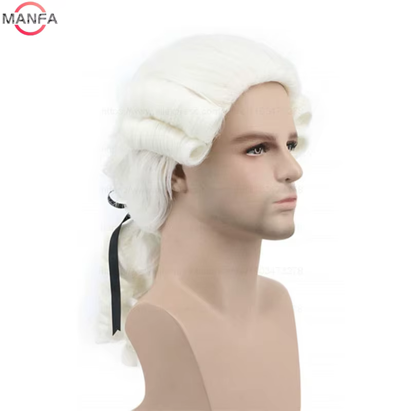 Perruque de Cosplay synthétique bouclée pour avocat