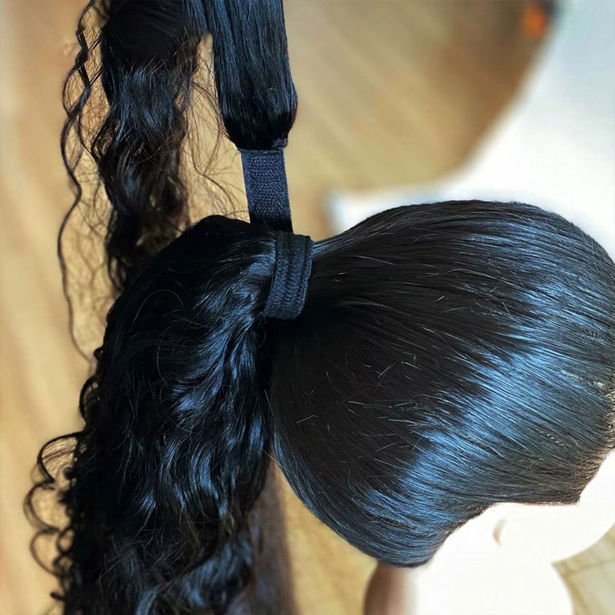 Crépus bouclés enrouler autour de la queue de cheval vierge Extensions de cheveux humains bruts postiche