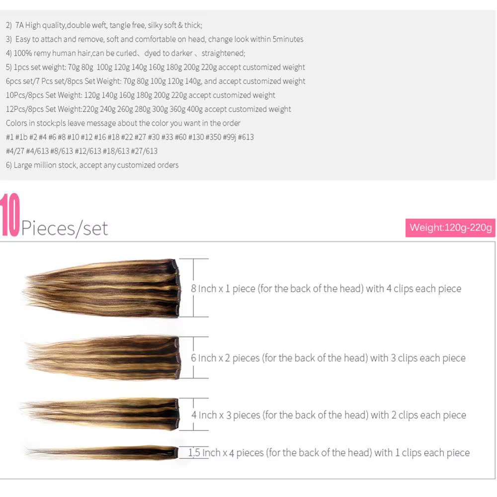 Extensions de Cheveux Humains 100% Brésiliens Remy