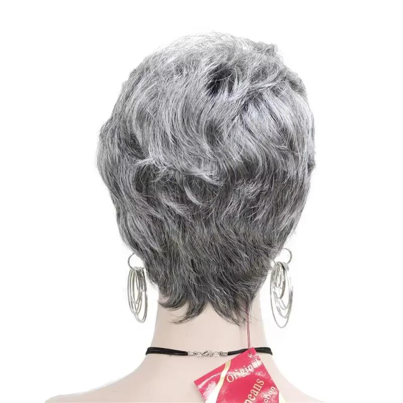 Perruque synthétique courte bouclée blonde/auburn pour femmes