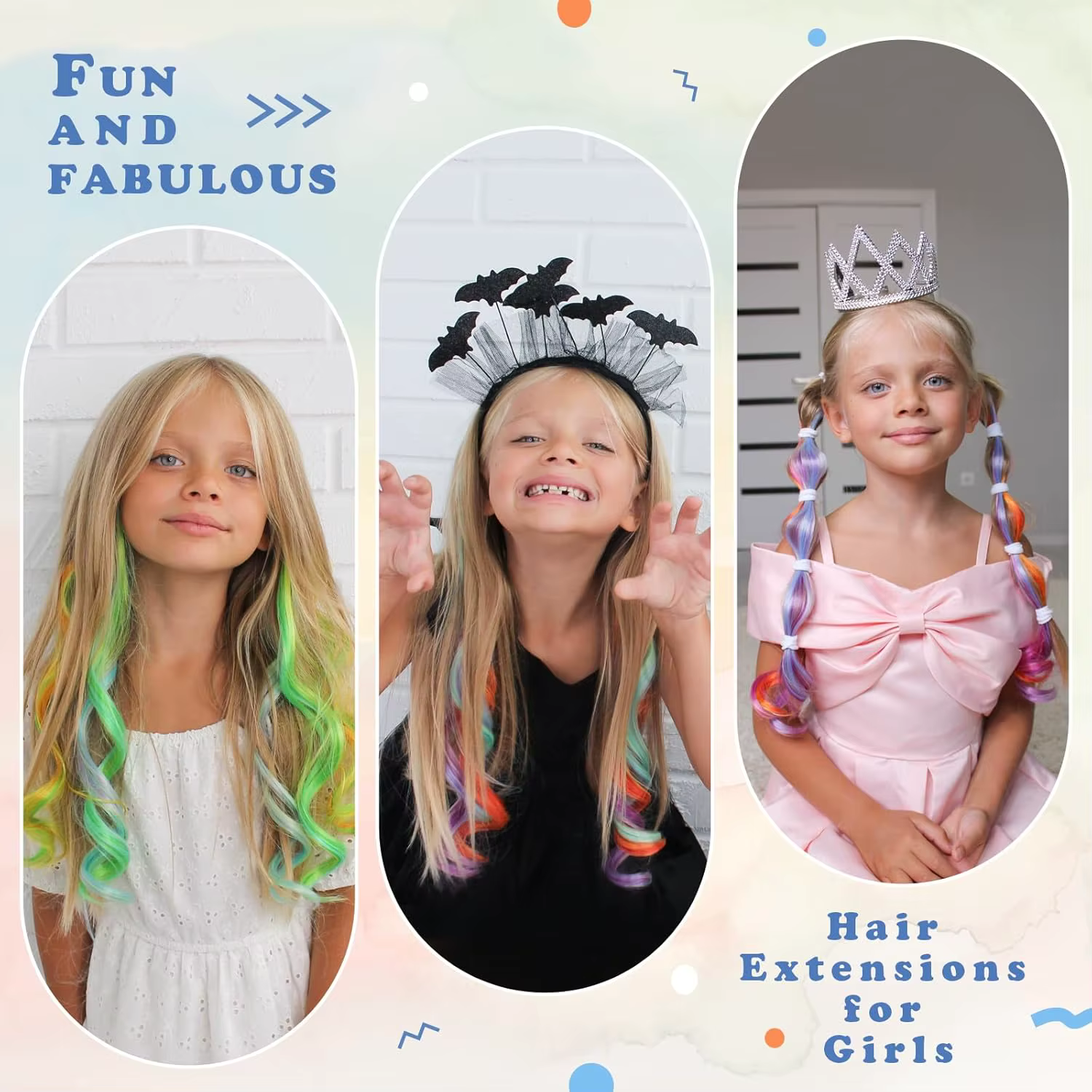 Extensions de cheveux synthétiques à clips de 22 pouces