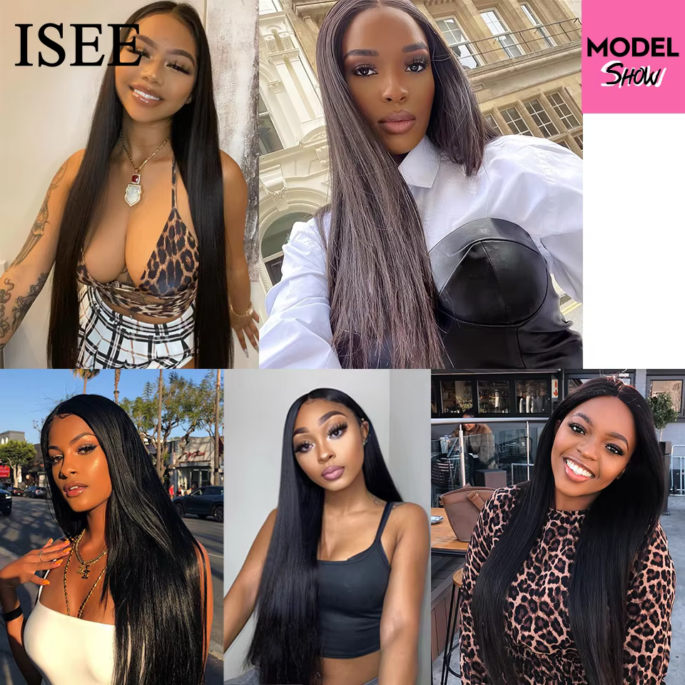 ISSEHAIR – Extension de cheveux lisses, tissage malaisien, 100% naturel, Remy, en lot de 3 ou 4, de couleur naturelle