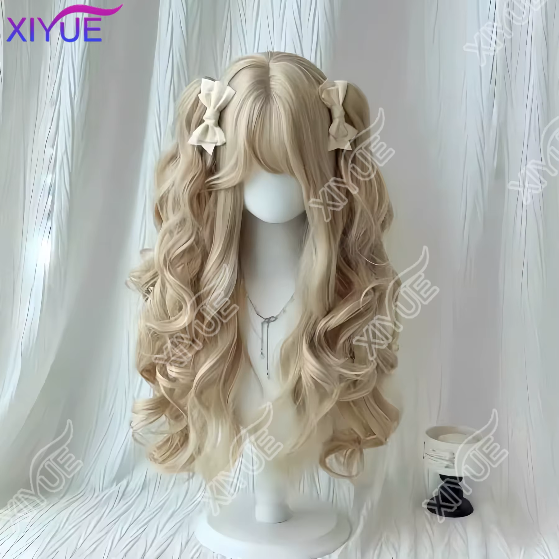 XIYUE perruque synthétique pour femmes Lolita clip-on style double queue de cheval