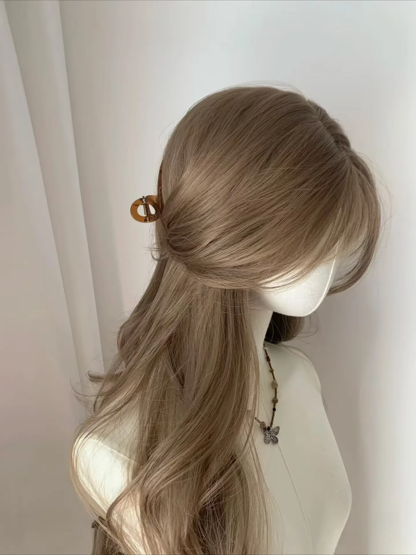 Perruque synthétique marron clair pour femmes
