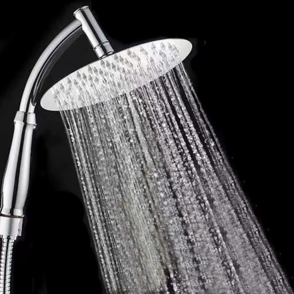 Rallonge de pommeau de douche haute pression, pluie, carré, acier inoxydable, grand, incurvé