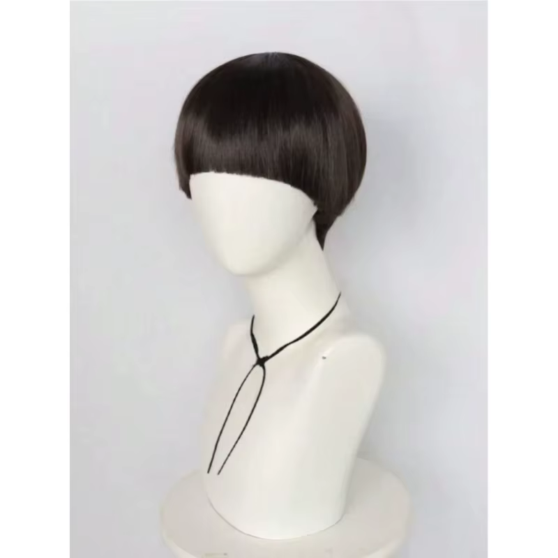 Perruque de cosplay courte marron pour hommes