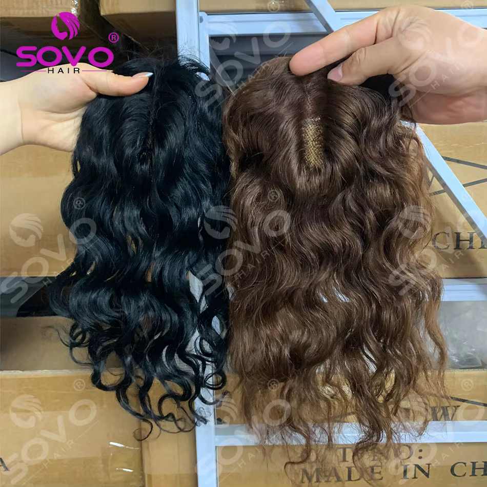Topper de cheveux humains ondulés de 30 cm