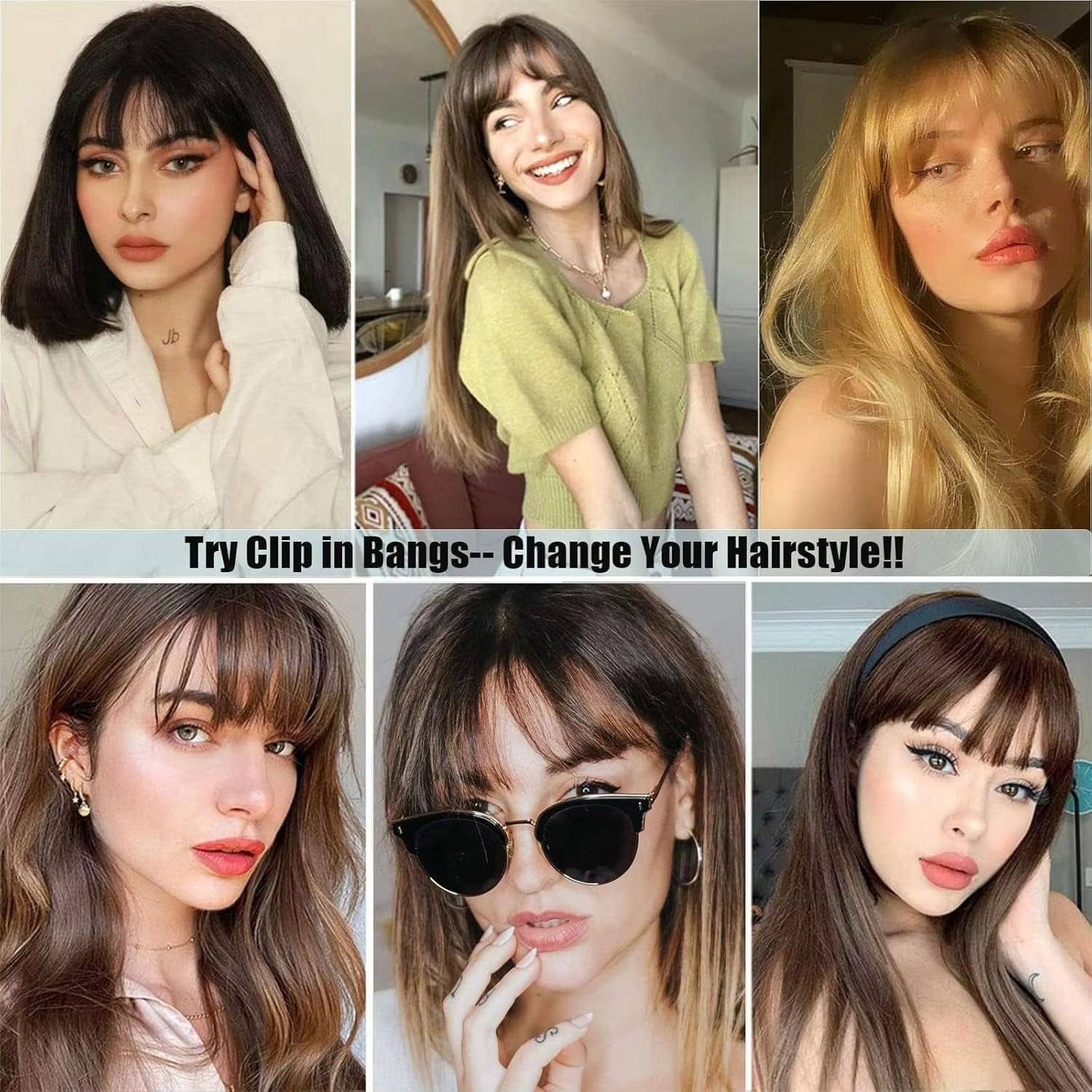 Frange à clipser 100% cheveux humains