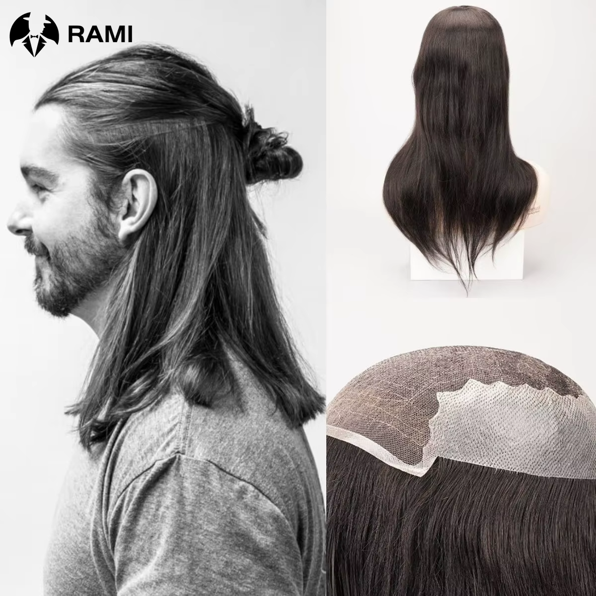 Q6 cheveux longs hommes toupet