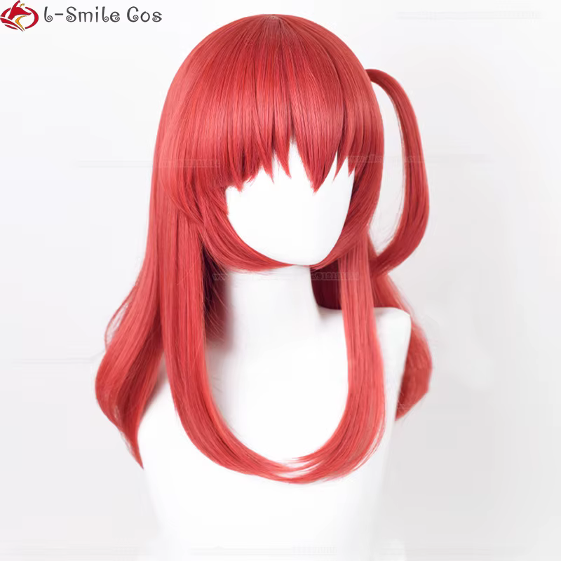 Anime Kita Ikuyo Cosplay perruque 50 cm court rouge