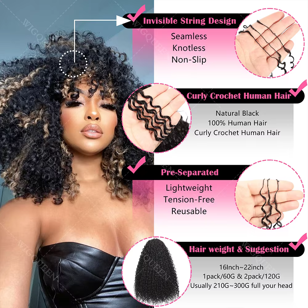 # Extensions de cheveux humains au crochet