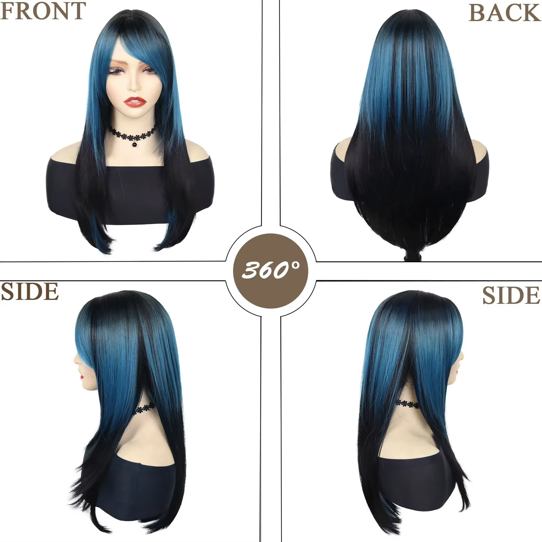 Perruque Synthétique Longue et Soyeuse pour Femme