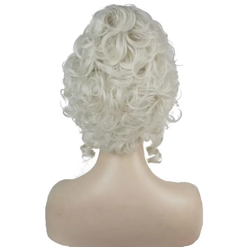 Marie Antoinette princesse cheveux bouclés moyens perruques Cosplay