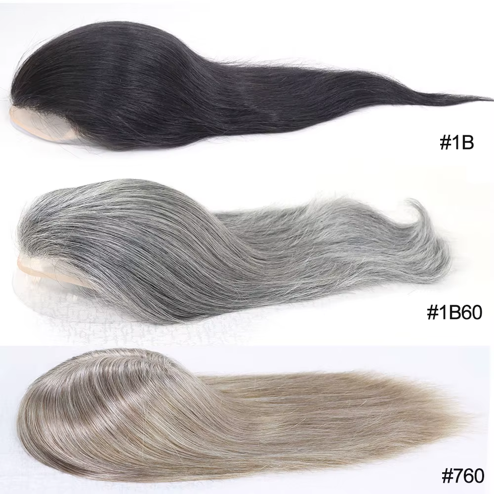 Toupet gris de 12 pouces pour hommes