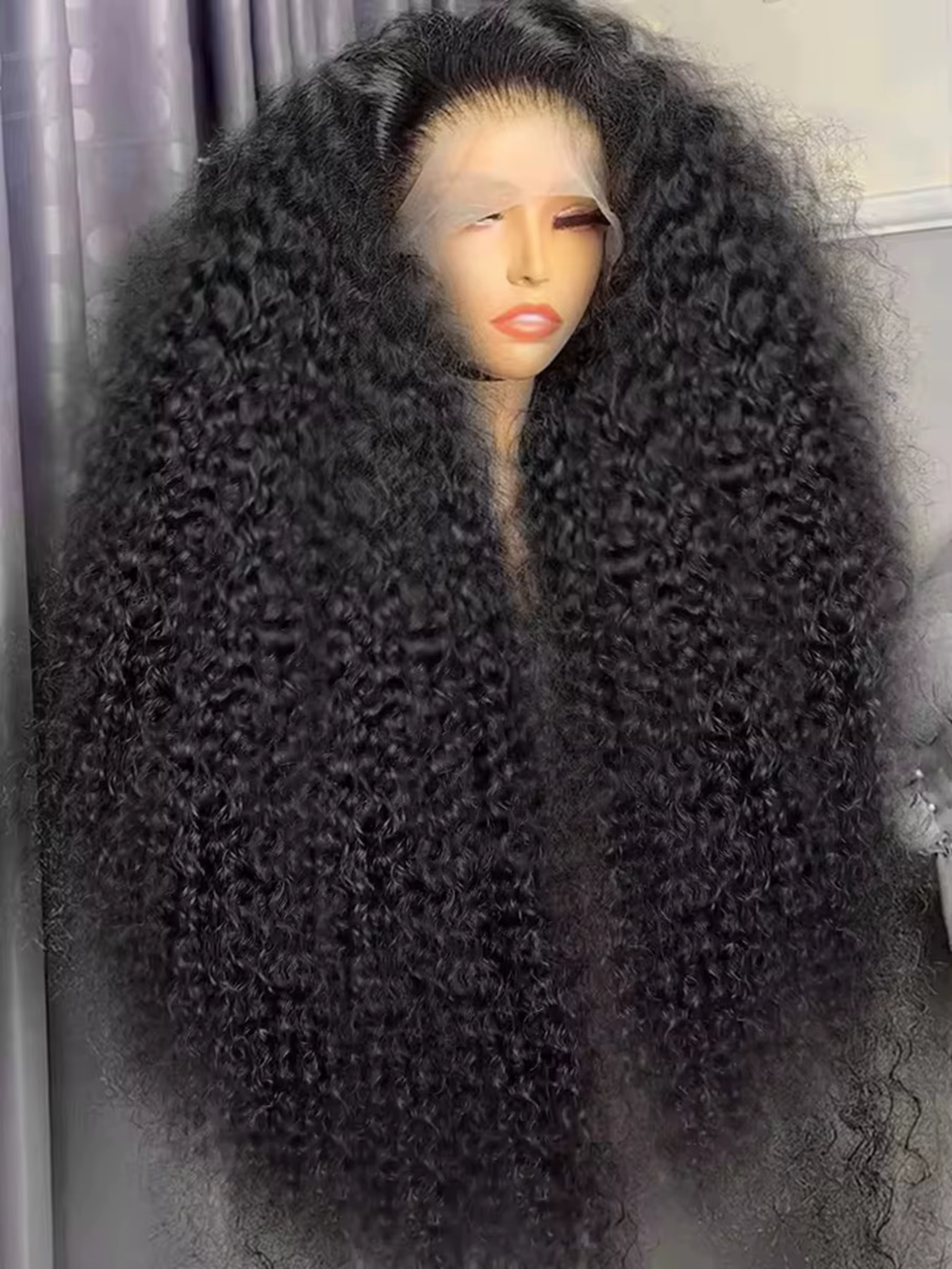 Perruque Kinky Curly HD Full Lace Frontal 13X4X1 pour femmes noires