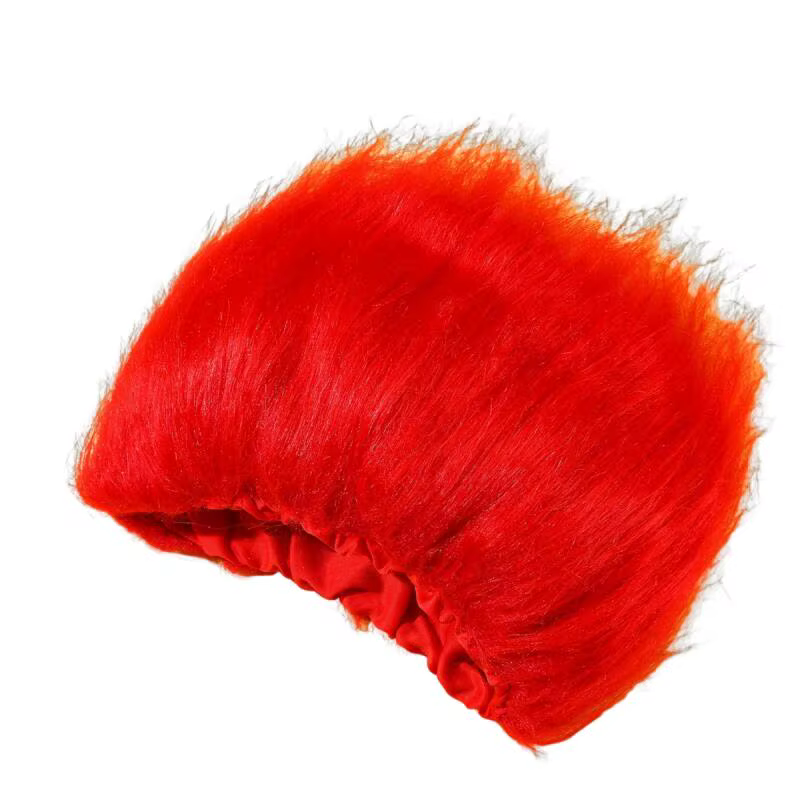 Perruque de troll synthétique colorée et moelleuse à pointes