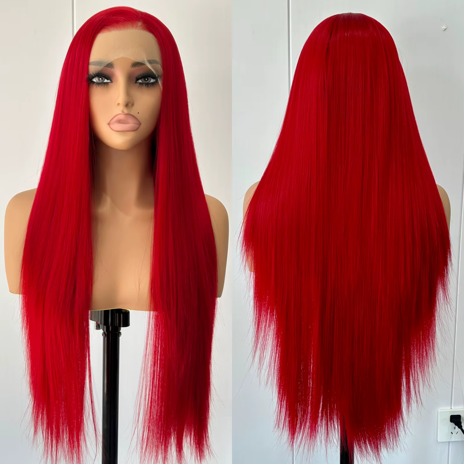 Perruque Lace Front Wig synthétique lisse et longue