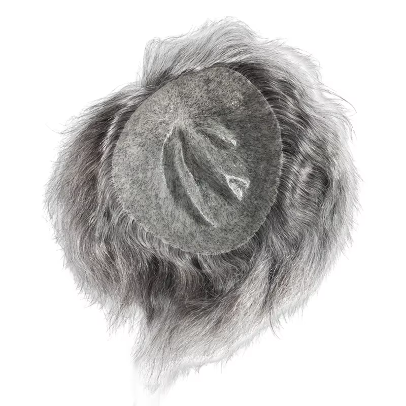 Toupet cheveux humains hommes 0.12-0.014mm peau avec noeuds