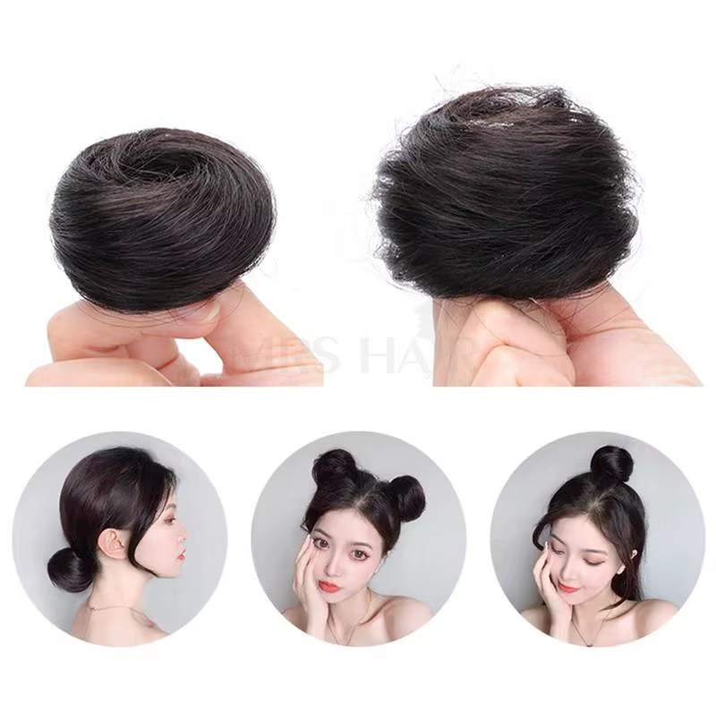 MRS HAIR cheveux humains Chignons Chignon queue de cheval postiche Updo beignet vrais Extensions