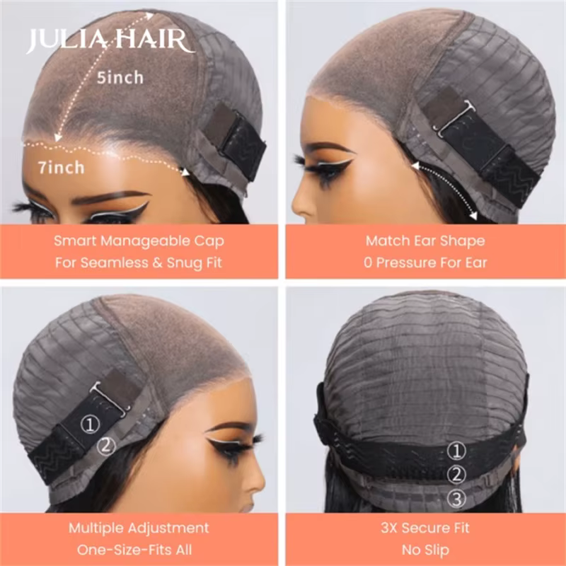 Julia Hair-Perruque Bob droite sans colle Yaki
