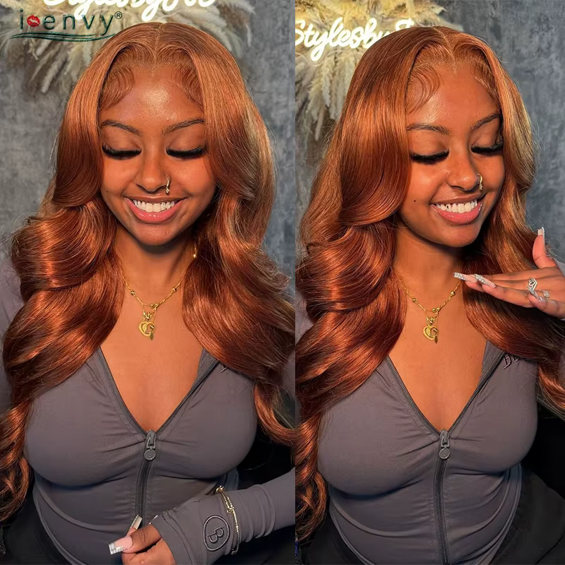 Perruques sans colle en cheveux humains 9x6 rouge bordeaux