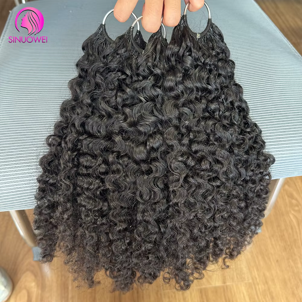 Extensions de cheveux bouclés en plumes birmanes couleur noir naturel 12A